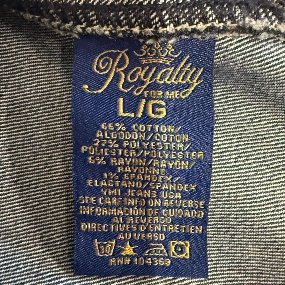 Royalty For Me distressed Jean jacket size large